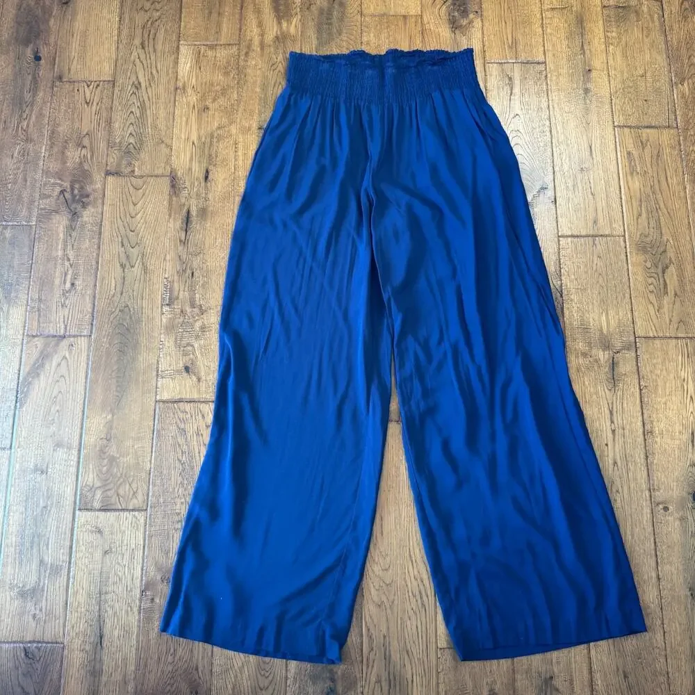 St. Tropez West Floral Tie Front Blouse and Navy Sunny Leigh Palazzo Pants XL